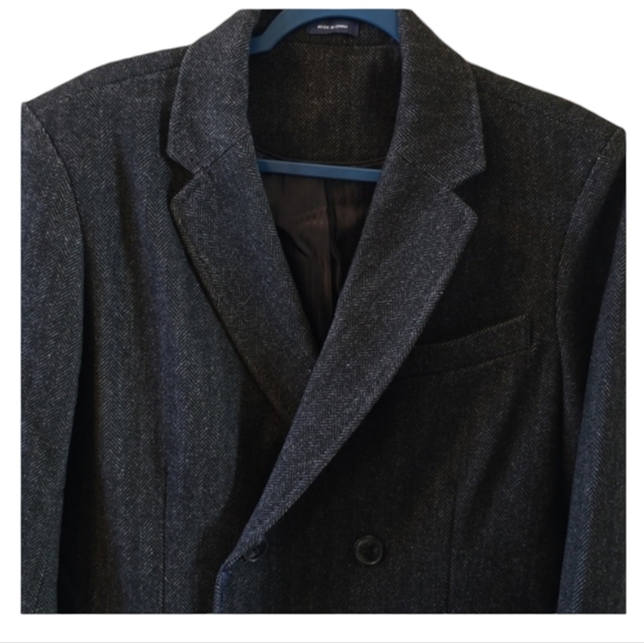 STAFFORD MENS CLASSIC BLACK & GRAY COAT SIZE MEDIUM - Picture 2 of 16